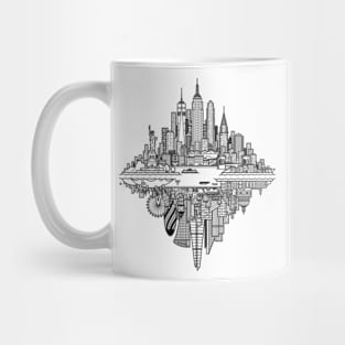 New York London Reversible Skylines Mug